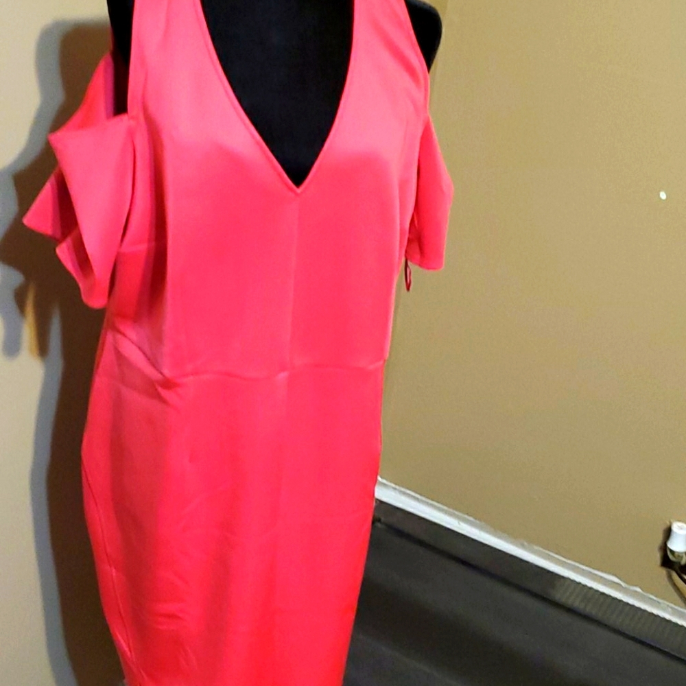 Lane Bryant Dress pink cold shoulder (spandex)